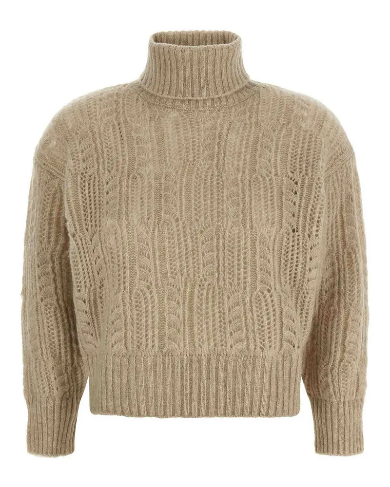 AGNONA Rundhalspullover - Beige Beige