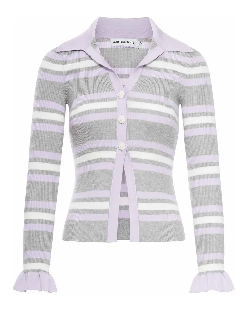 Self-Portrait Cardigan - Grau Grau