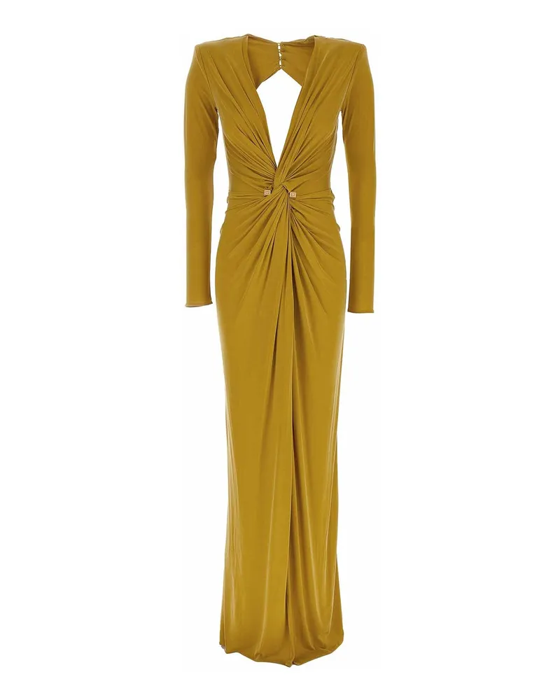 Elisabetta Franchi Knielanges Kleid - Gelb Gelb