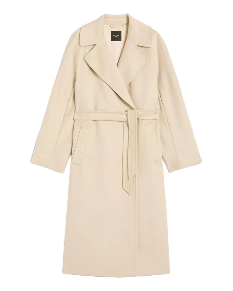 Max Mara Knielanger Mantel - Weiß Weiß