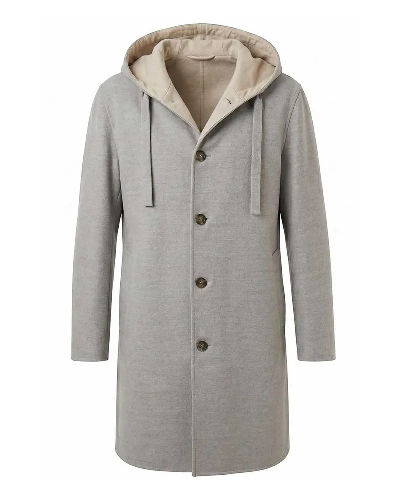 LARDINI Knielanger Mantel - Grau Grau