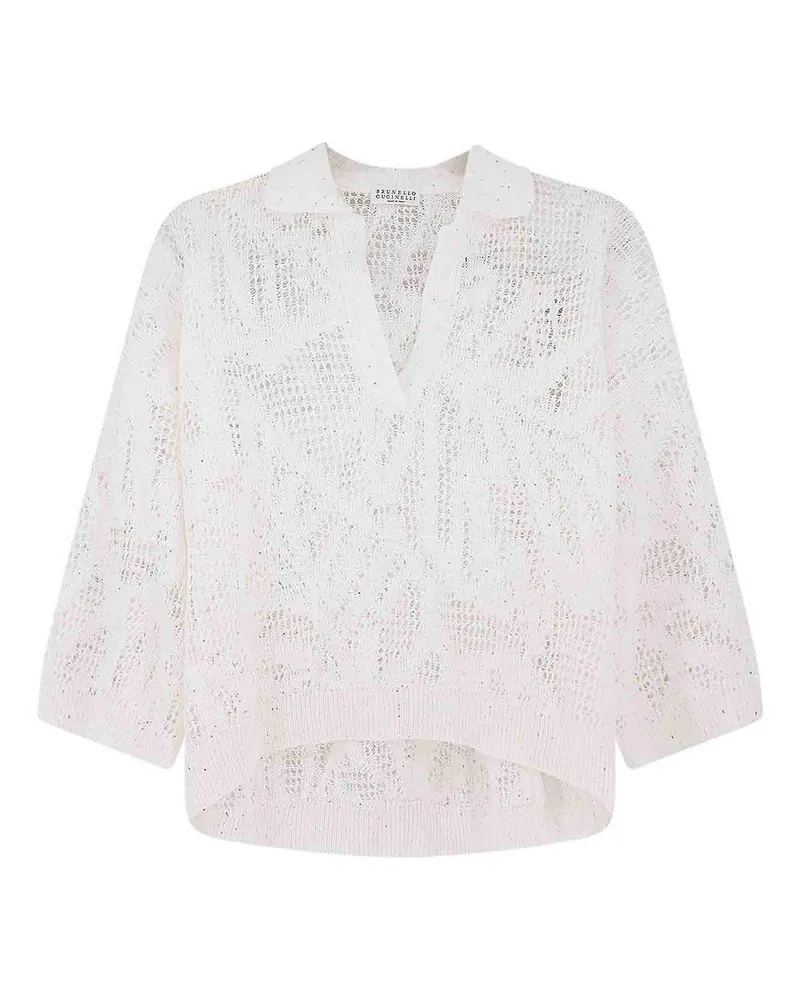 Brunello Cucinelli Rundhalspullover - Weiß Weiß