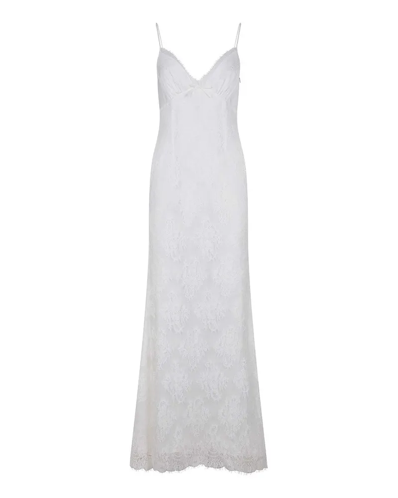 Self-Portrait Knielanges Kleid - Weiß Weiß