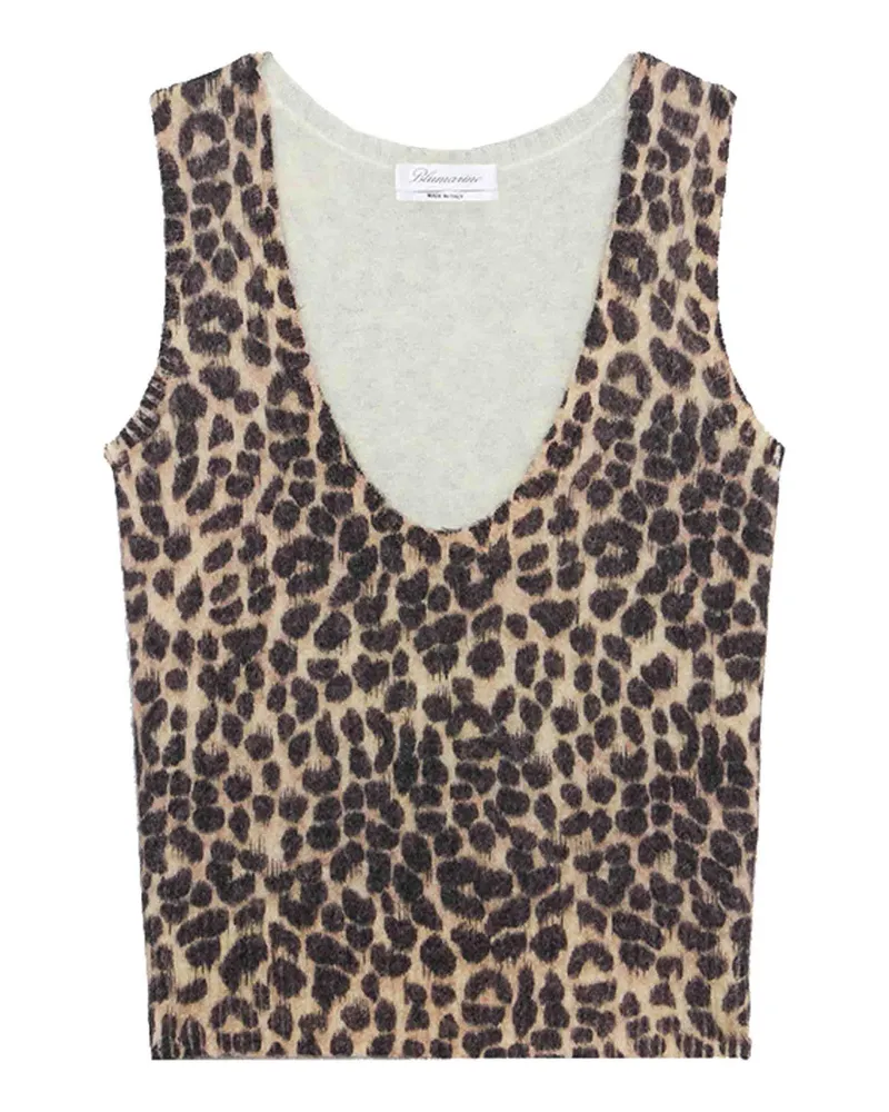 Blumarine U-Boot-Pullover - Schwarz Animal