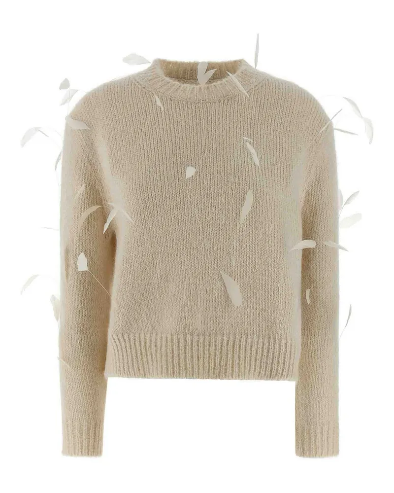 Jil Sander Rundhalspullover - Weiß Weiß