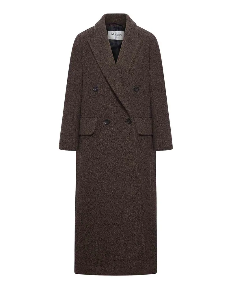 Max Mara Langer Mantel - Schwarz Schwarz