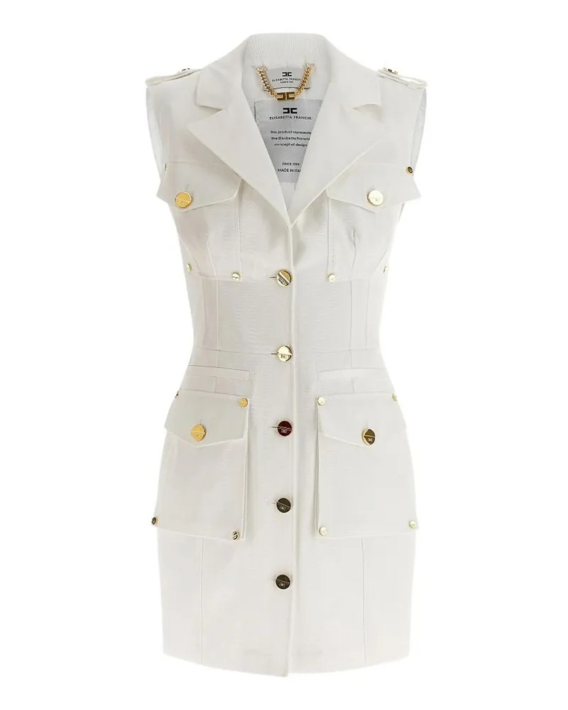 Elisabetta Franchi Knielanges Kleid - Weiß Weiß