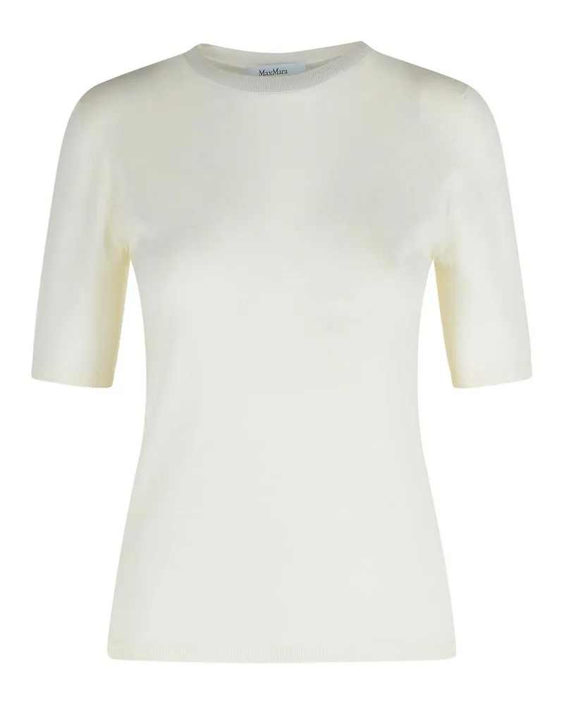 Max Mara Rundhalspullover - Weiß Weiß