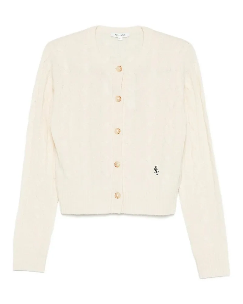 SPORTY & RICH Rundhalspullover - Weiß Weiß