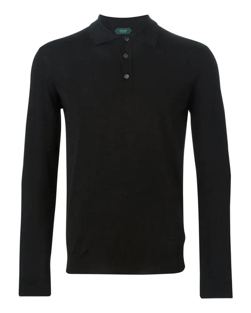 Zanone Poloshirt - Schwarz Schwarz