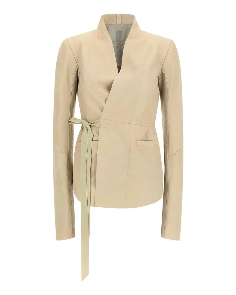 Rick Owens Lederjacke - Beige Beige
