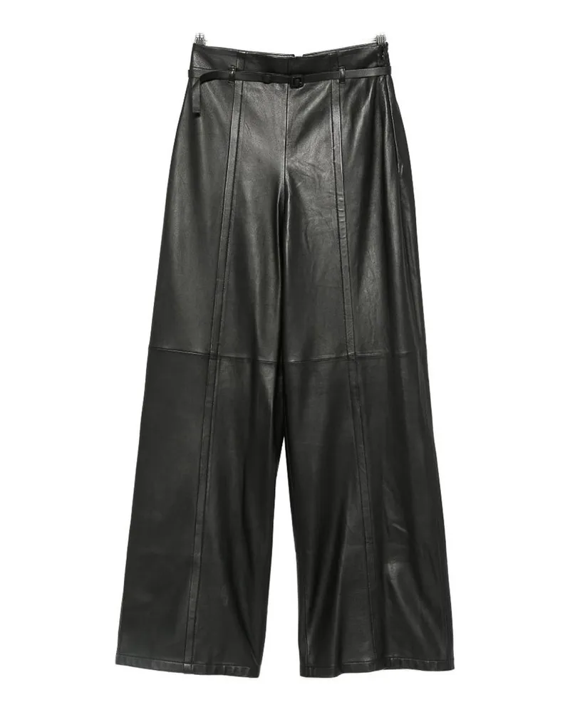 Emporio Armani Lederhose - Schwarz Schwarz