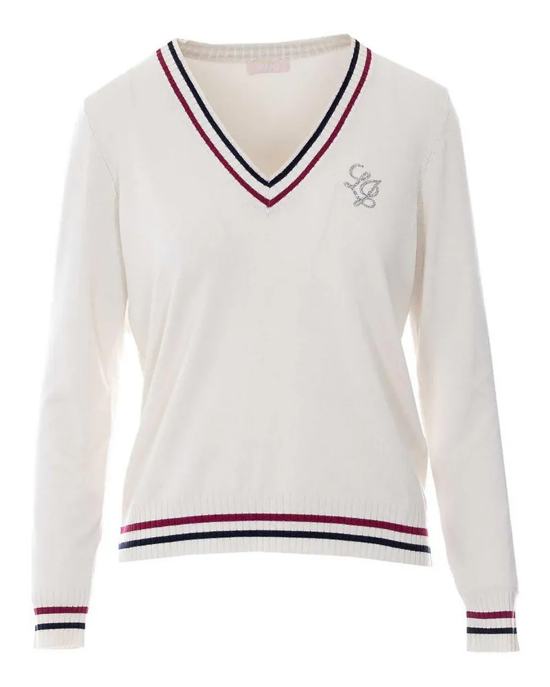 Liu Jo Rundhalspullover - Weiß Weiß