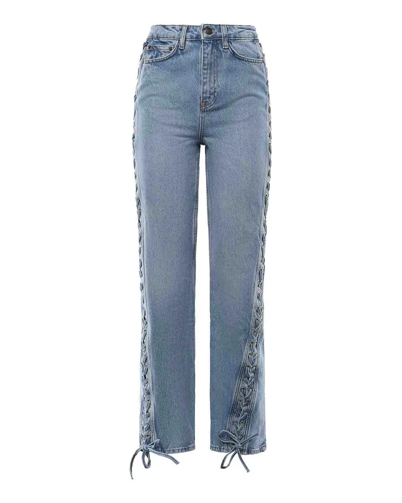 ROTATE Birger Christensen Straight Leg Jeans - Blau Blau