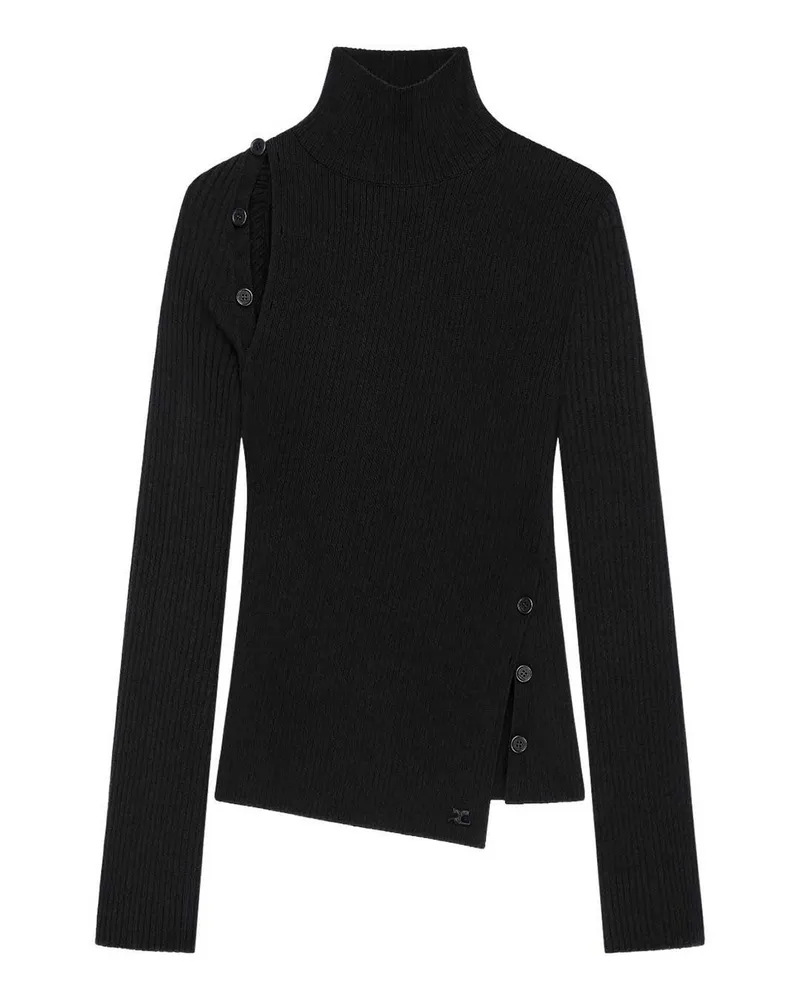 Courrèges Rollkragenpullover - Schwarz Schwarz