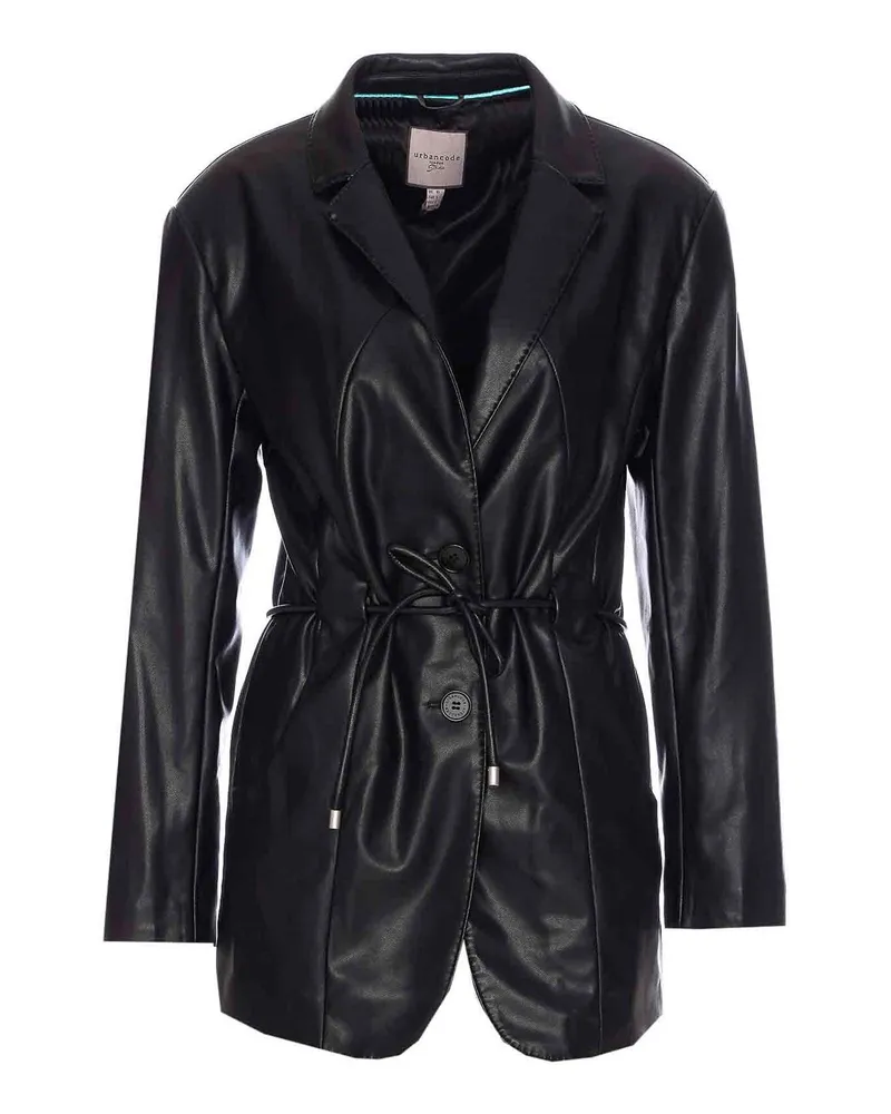 Urbancode Lederjacke - Schwarz Schwarz