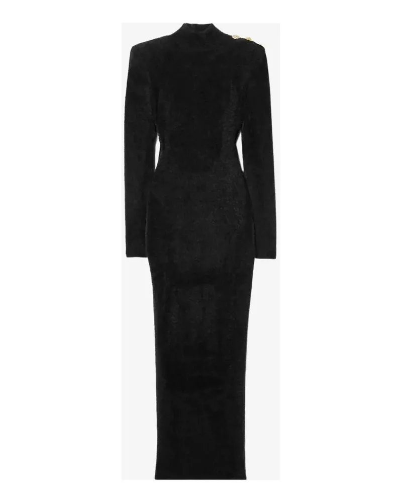 Balmain Knielanges Kleid - Schwarz Schwarz