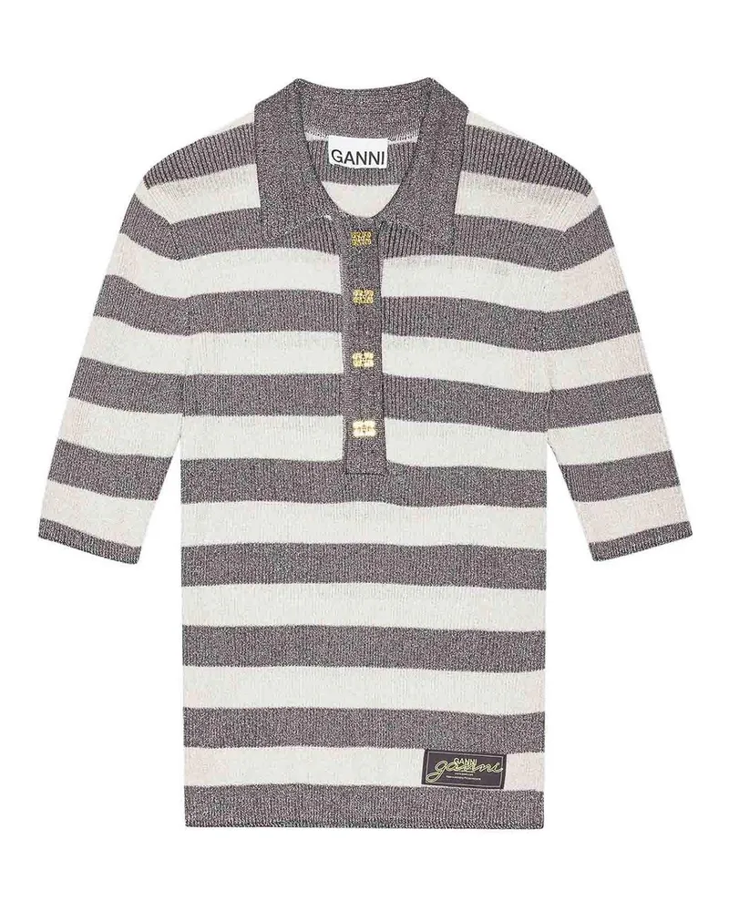 Ganni Poloshirt - Nude Nude