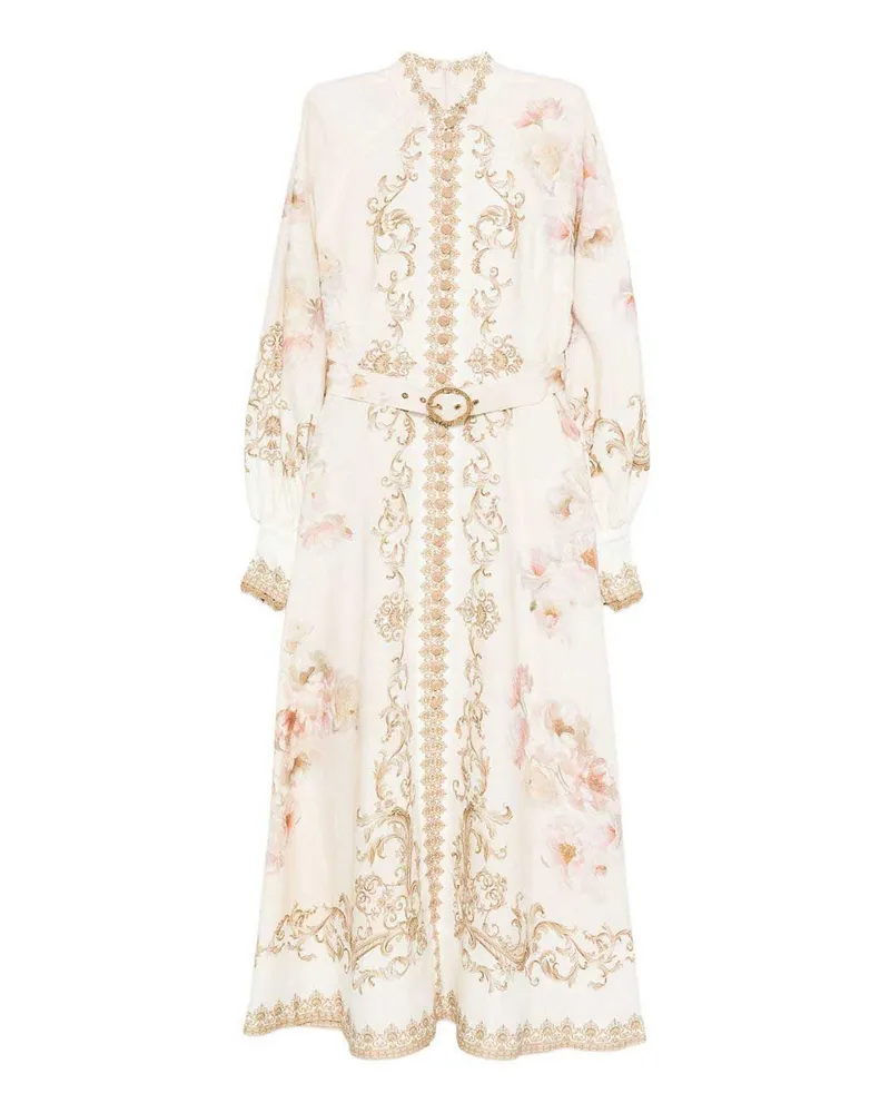 Zimmermann Knielanges Kleid - Bunt Bunt