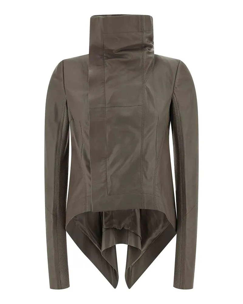 Rick Owens Lederjacke - Grau Grau