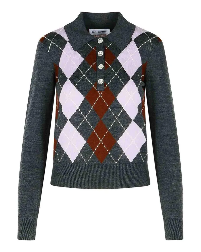 Self-Portrait Rundhalspullover - Grau Grau