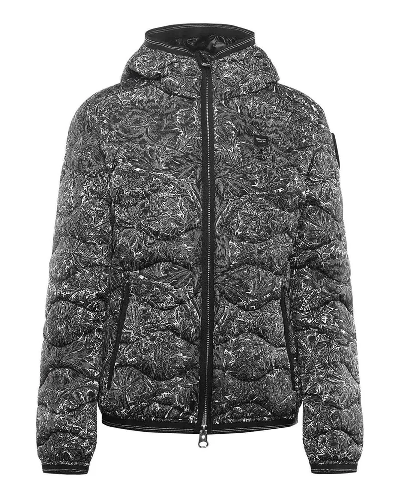 Blauer Daunenjacke - Schwarz Schwarz