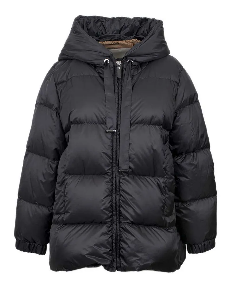 Max Mara Kurzer Mantel - Schwarz Schwarz