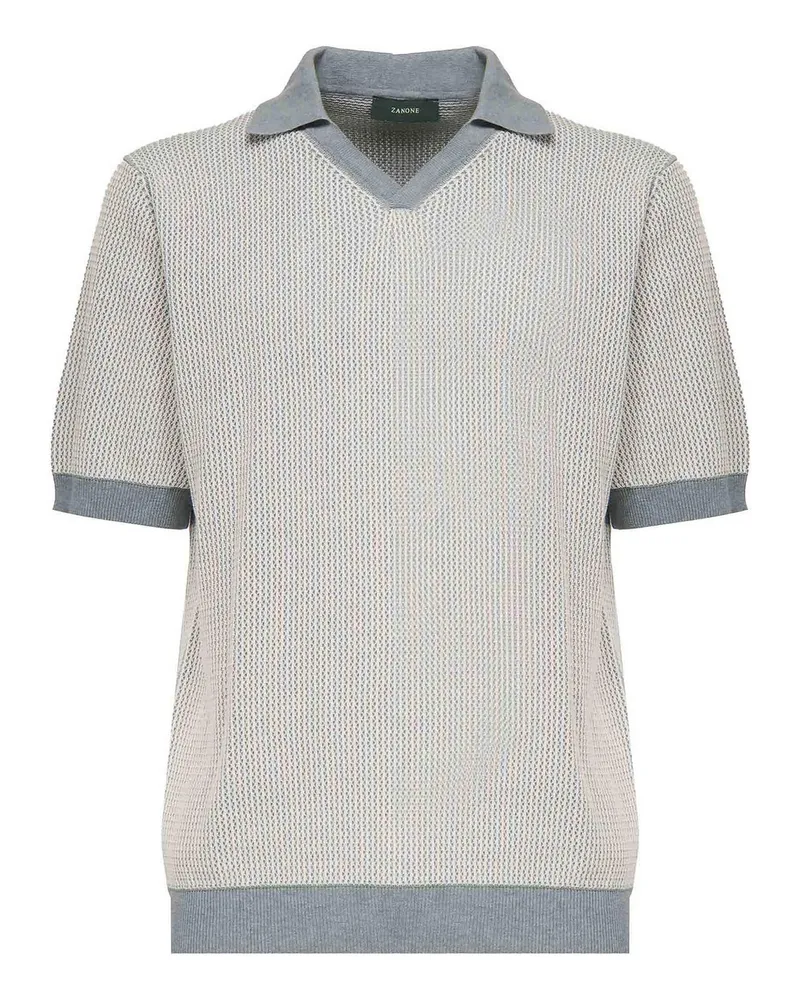 Zanone Poloshirt - Jeansblau Jeansblau