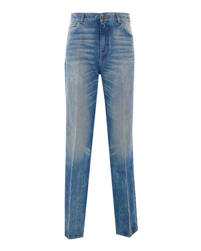 Balmain Straight Leg Jeans - Blau Blau
