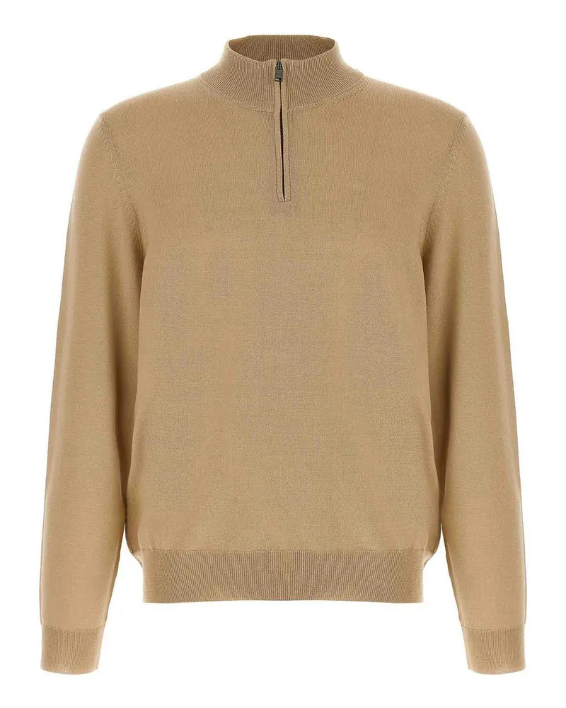 HUGO BOSS Rundhalspullover - Beige Beige
