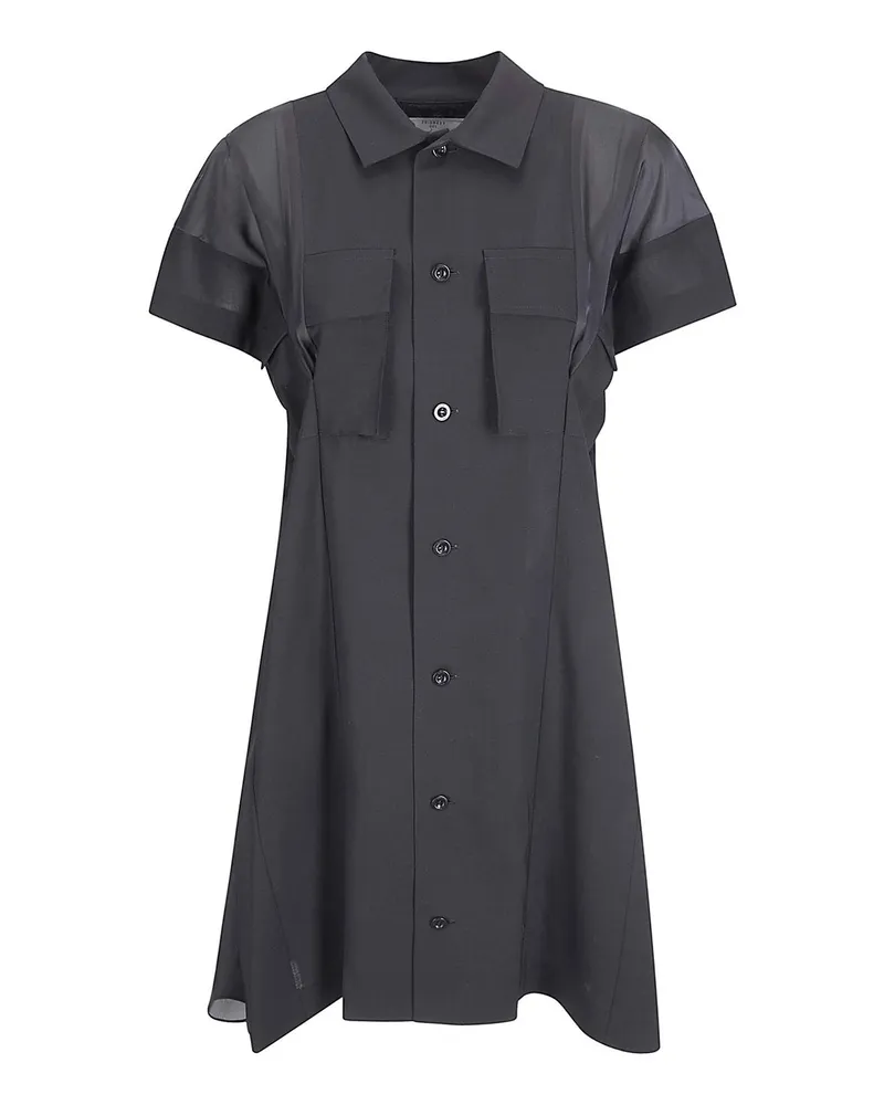 Sacai Kurzes Kleid - Schwarz Schwarz