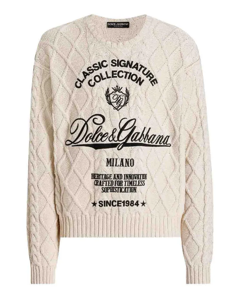 Dolce & Gabbana Rundhalspullover - Beige Beige