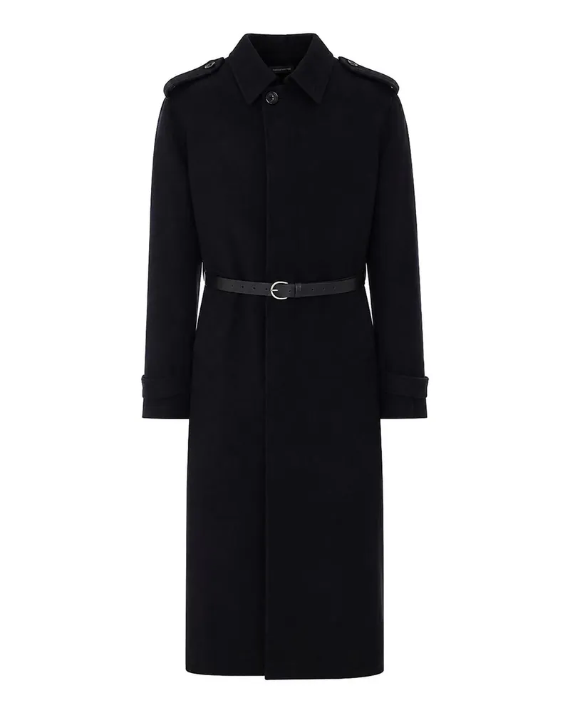 Ann Demeulemeester Knielanger Mantel - Schwarz Schwarz