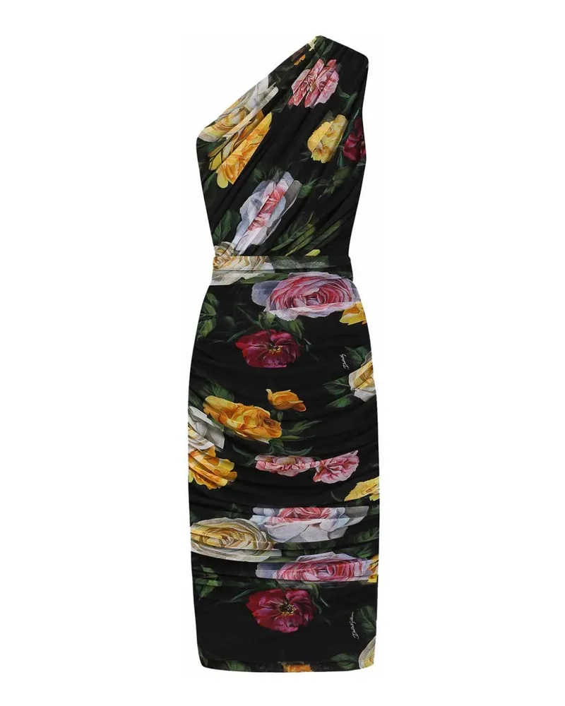 Dolce & Gabbana Knielanges Kleid - Schwarz Bunt