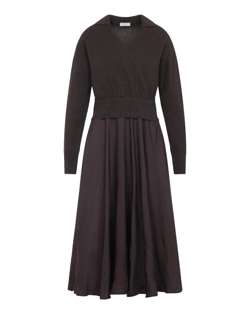 Peserico Knielanges Kleid - Braun Braun