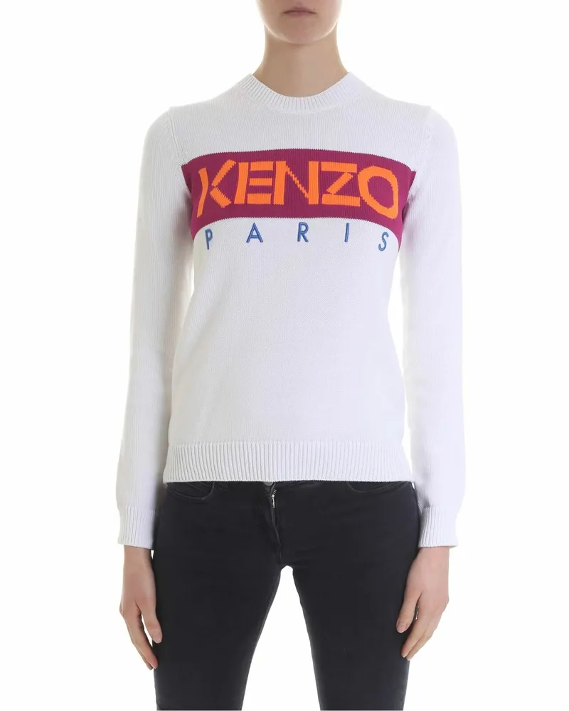 Kenzo Rundhalspullover - Weiß Weiß