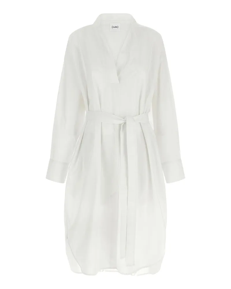 NUDE Knielanges Kleid - Weiß Weiß