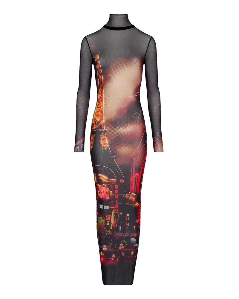 Jean Paul Gaultier Maxikleid - Schwarz Bunt