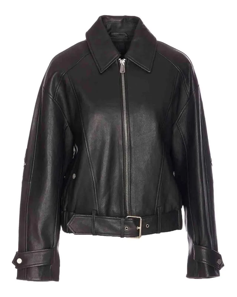 Pinko Lederjacke - Schwarz Schwarz