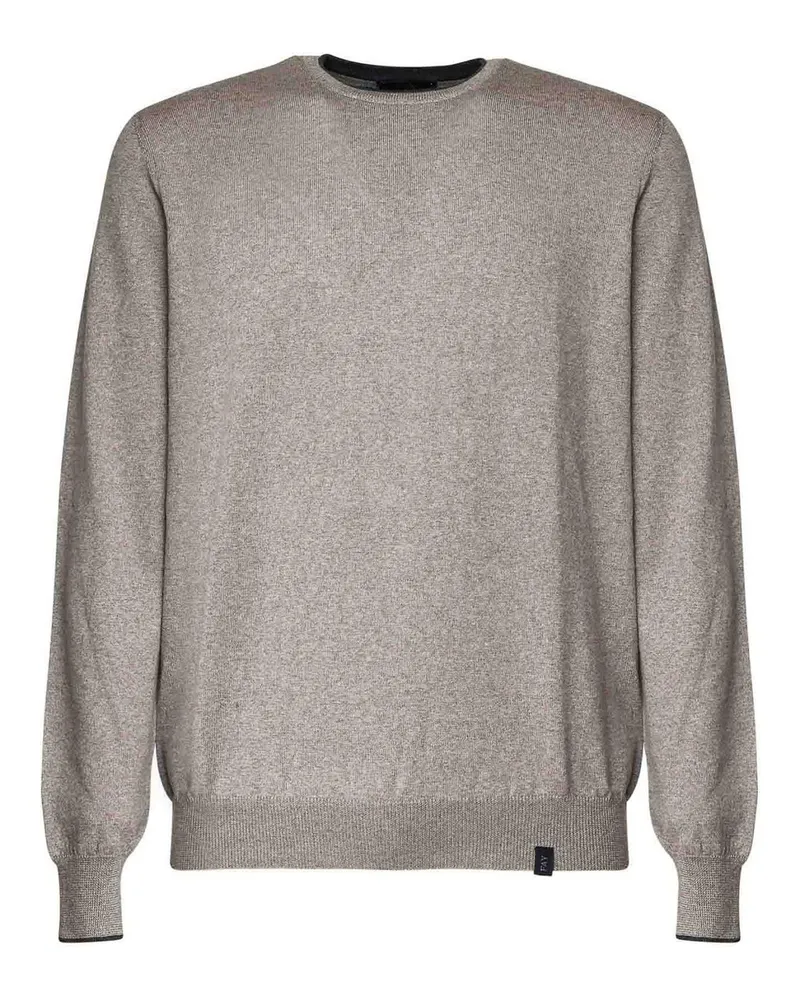 Fay Rundhalspullover - Beige Beige