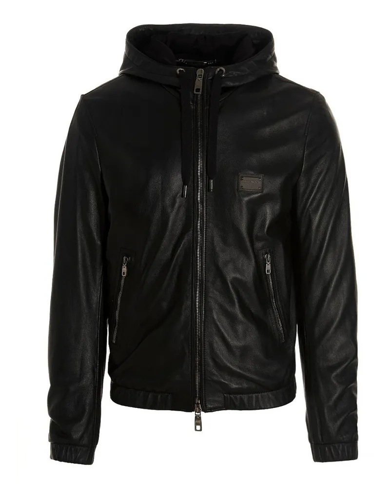 Dolce & Gabbana Lederjacke - Schwarz Schwarz