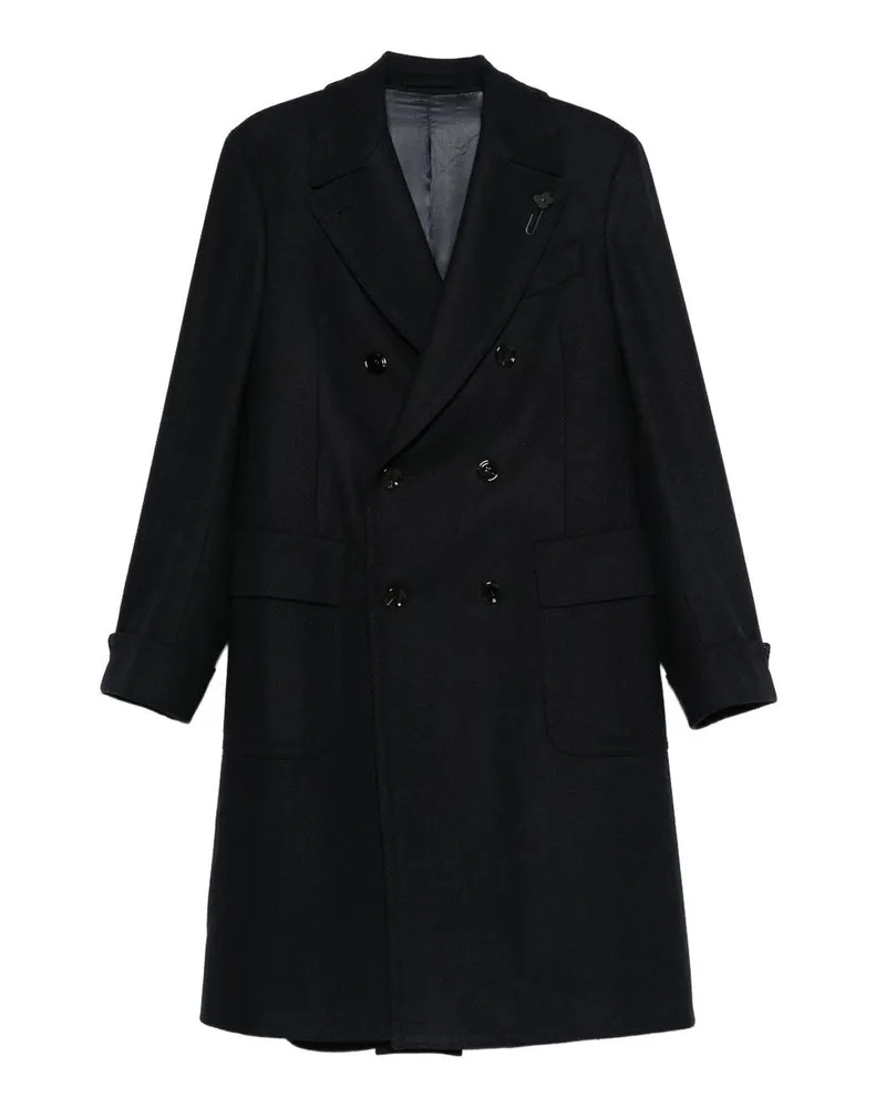LARDINI Knielanger Mantel - Blau Blau