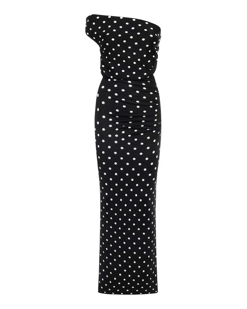 Self-Portrait Knielanges Kleid - Schwarz Schwarz