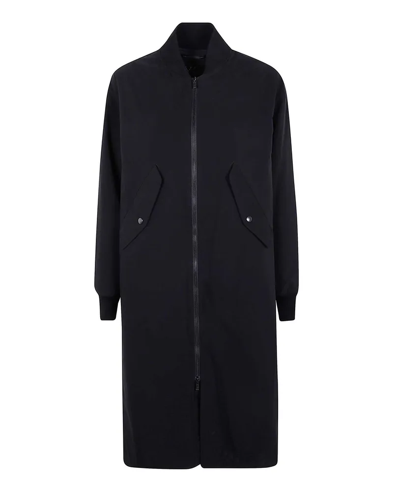 Yohji Yamamoto Langer Mantel - Schwarz Schwarz