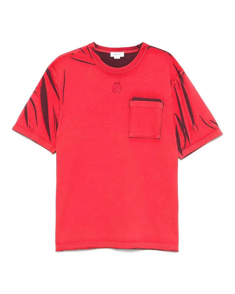 Alexander McQueen T-Shirt - Dunkelrot Dunkelrot
