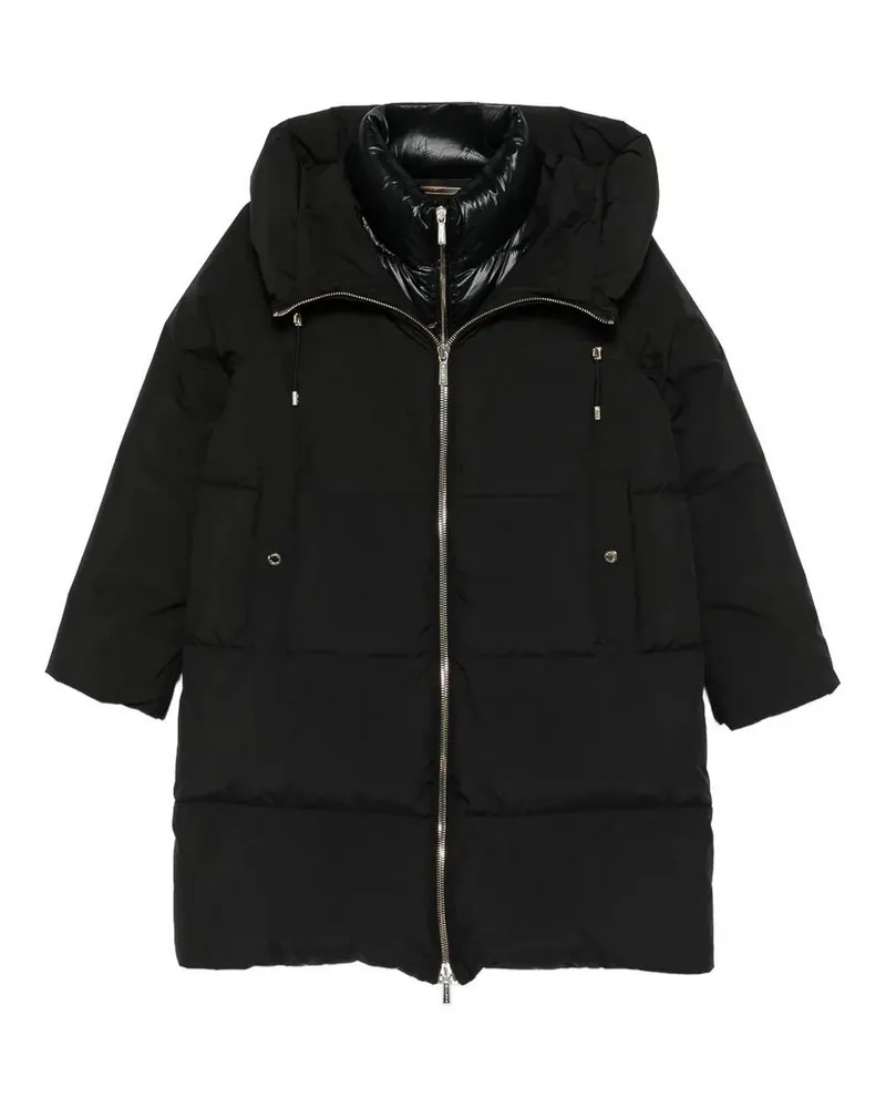 MOORER Knielanger Mantel - Schwarz Schwarz