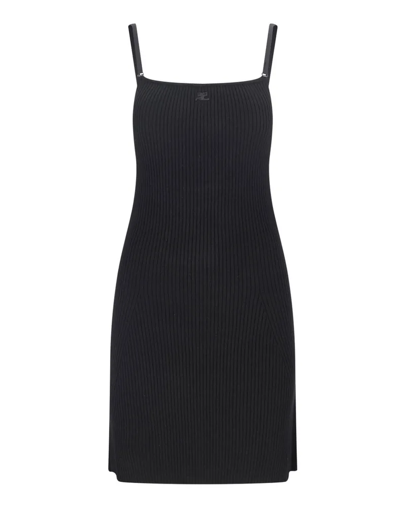 Courrèges Kurzes Kleid - Schwarz Schwarz