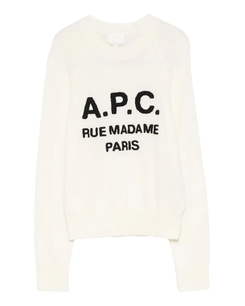 A.P.C. A. P.C. Rundhalspullover - Creme Creme