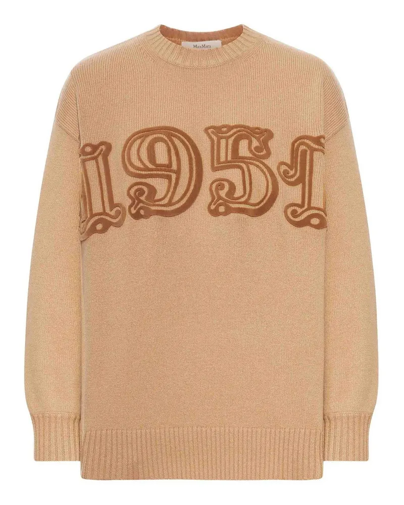 Max Mara Rundhalspullover - Beige Beige