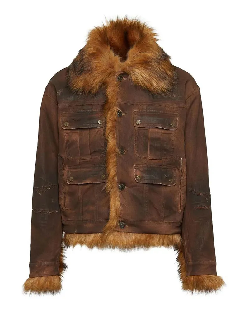 Dsquared2 Ledermantel - Braun Braun